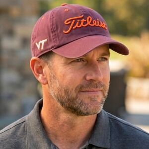 Titleist Virginia Tech VT Hokies Golf Hat Maroon Orange Strapback Cap Vintage